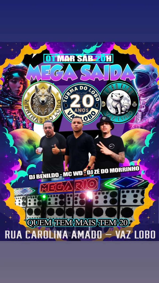 TurmaDoLobo's tweet photo. TURMA DO LOBO 🐺👑 

MEGA SAÍDA E SUPER QUEIMA DE FOGOS (QUEM CONHECE SABE) 🎆🎇

🗓️ 01 DE MARÇO 

⏰ 20h00

BEBIDAS A VENDA NO LOCAL 🍻🥃🧋

DJS CONVIDADOS 🎶

📍Rua Carolina Amado - 500 https://t.co/BxXq1NmMOg