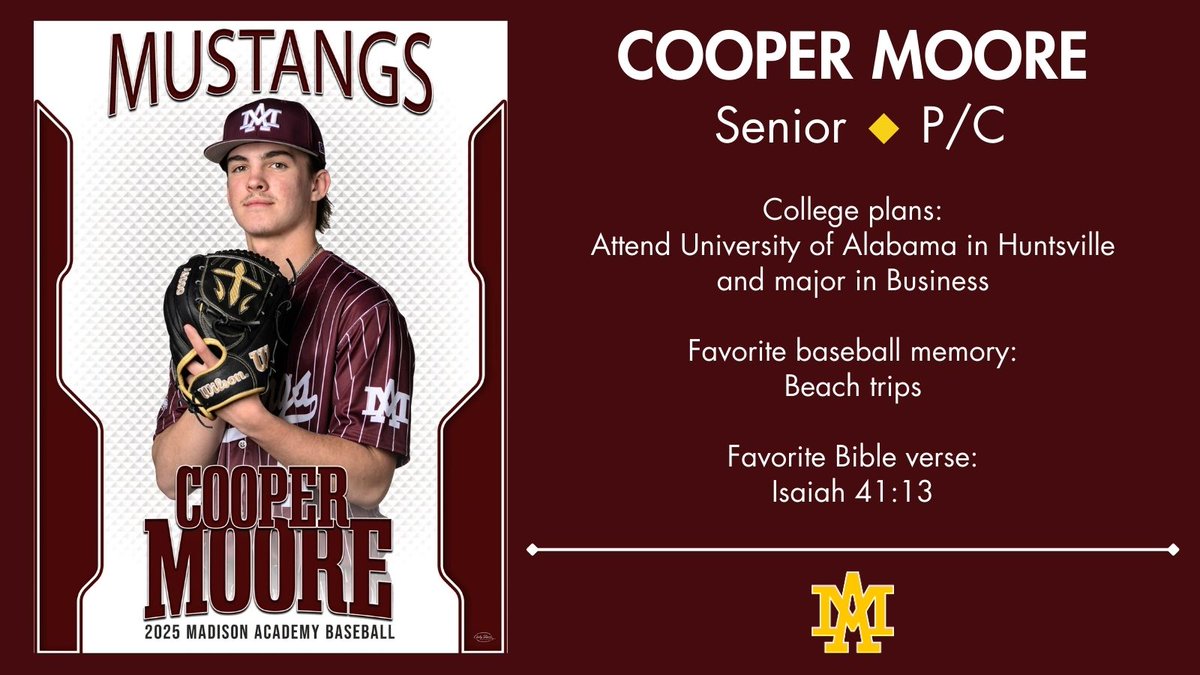 Meet the 2025 Mustangs 🐎
Senior Spotlight 🔦
Cooper Moore # 8⃣