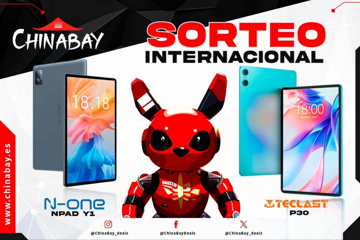 ChinaBay_cloud's tweet image. 🎉 SORTEO TABLET 🎉

Os traemos una N-One Npad Y1 o Teclast P30

Los pasos son los siguientes:
▫️ Seguir a @ChinaBay_deals y @ChinaBay_cloud
▫️ Dar like ❤️ y ReTweet
▫️ Nombrar un amig@ y tu tablet elegida.

🔸Válido 1 de Marzo a las 23:59
#sorteos #n_one  #gratis #teclast