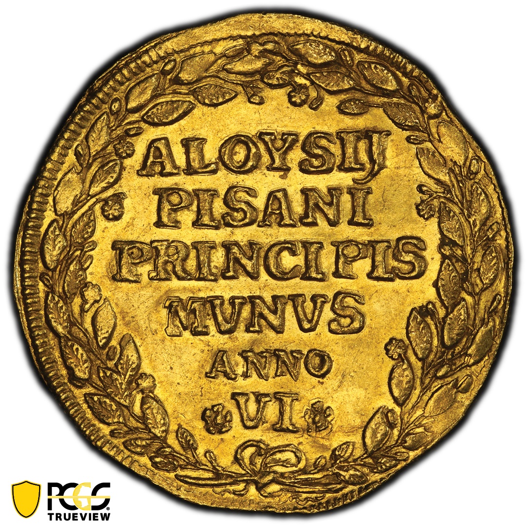 PCGScoin's tweet photo. This #WorldCoinWednesday, we are featuring a rare and highly desirable coin from the Venetian Republic, a gold Osella. This coin is graded PCGS MS62 and is the only example graded by PCGS. https://t.co/sZzCRamDNt