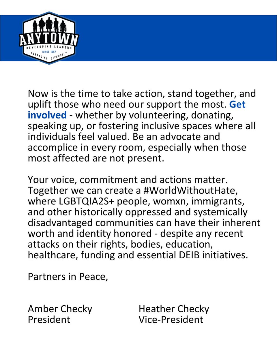 To our Anytown community 💙