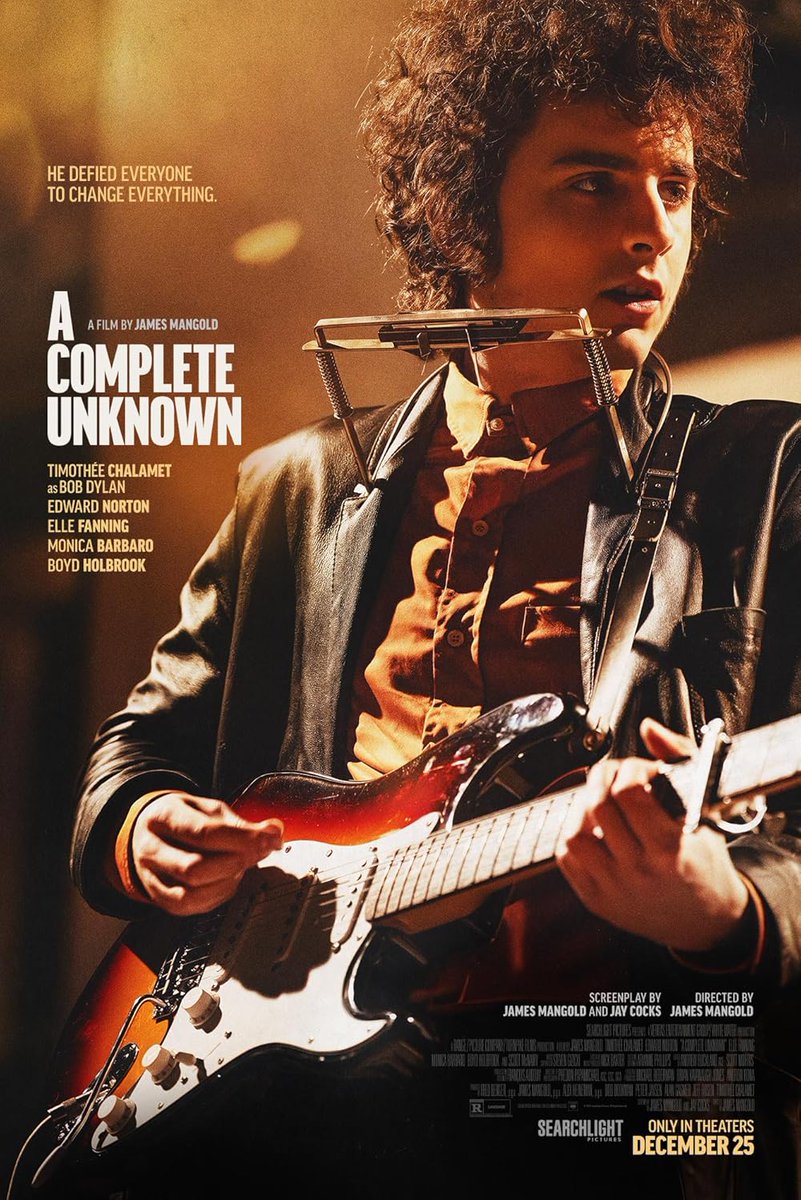 A Complete Unknown (Bob Dylan: Tam Bir Bilinmez):
Aranan film bulunmuştur. Sıfır çekme ihtimali olsa da Oscar'da destekleyeceğim film budur. Adayların en iyisi mi? Değil. Ama büyük bir keyifle, bazı sahnelerde gaza gelerek, şarkılara eşlik ederek izledim.