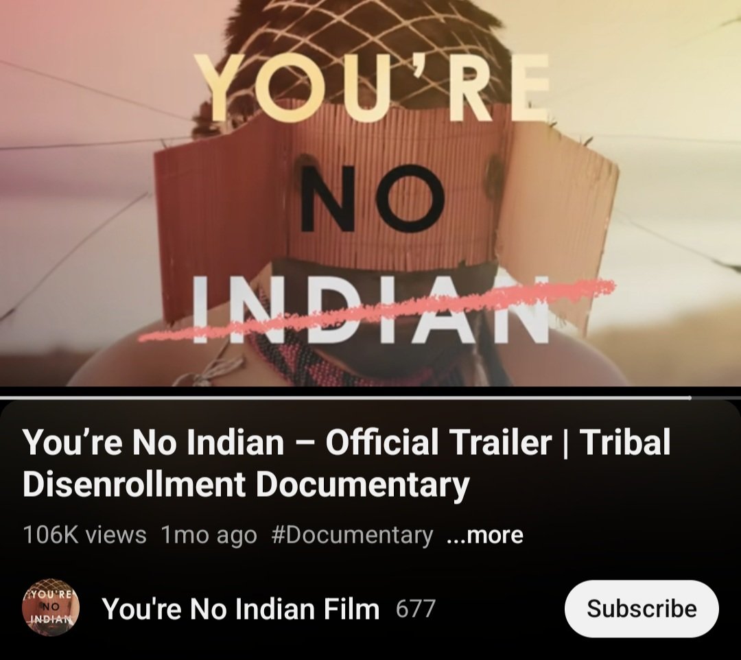 CForeman31's tweet image. Proud to say I am part of this documentary to expose tribal corruption &amp;amp; abuse of power

100K Views so far, let's get that number up!

Watch &amp;amp; follow @Yourenoindian

#StopDisenrollment

youtu.be/DcrtdiDASUg?si…