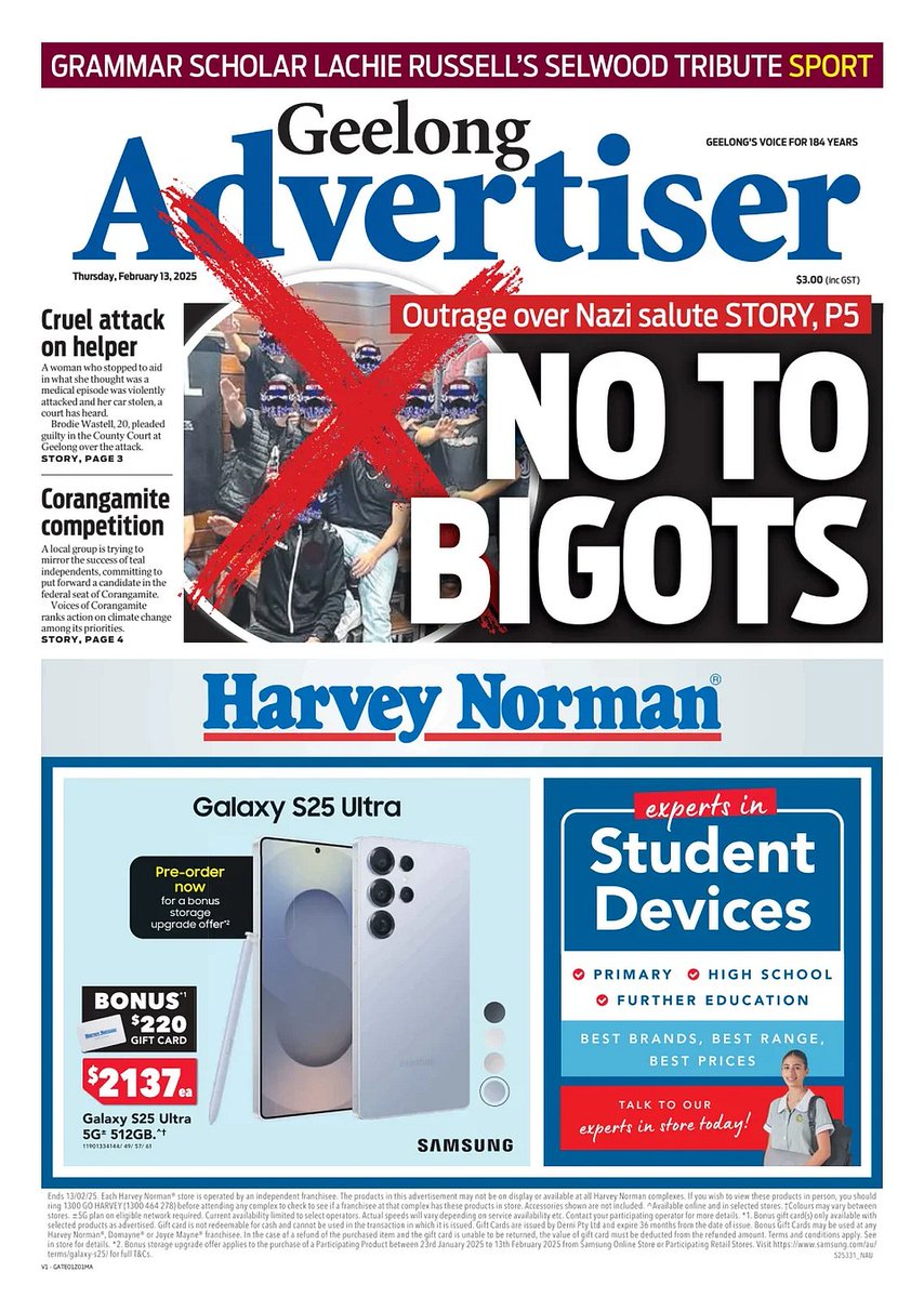 🇦🇺 No To Bigots

▫A North Geelong soccer club has been left shocked after an image surfaced of what appears to be its fans performing an illegal act

#frontpagestoday #Australia <a href="/geelongaddy/">Geelong Advertiser</a>