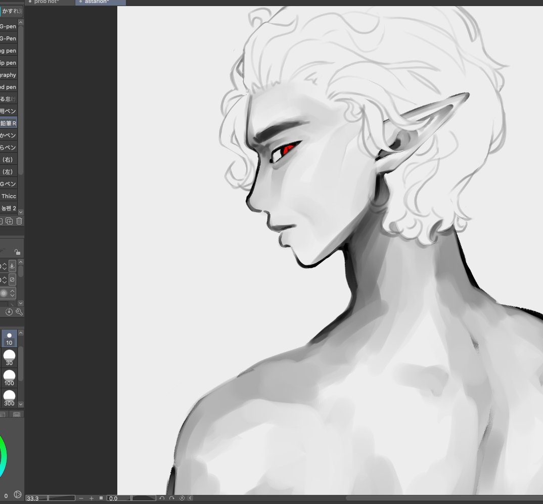 it has uh been a while, heres an #Astarion wip probably to be finished tmr