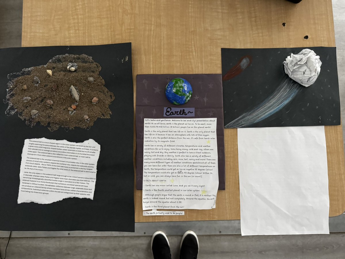 Grade 6 students created space models and Grade 7 students created a thermos to see if it could hold hot temperatures! <a href="/stpatcatholic/">St. Patrick's</a>