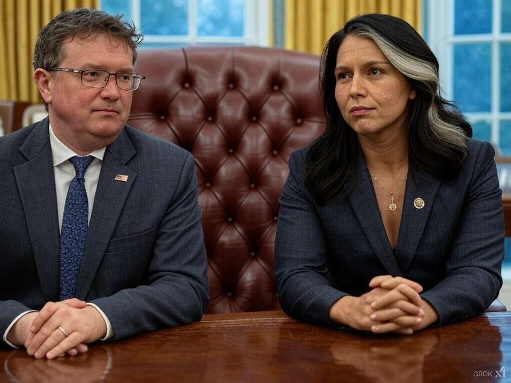 FepiJayto's tweet photo. @RepThomasMassie 

And 

@TulsiGabbard 

For the White House 2028!! ( and we’ll need a wide office chair for the both of em) https://t.co/WlMq956f2S