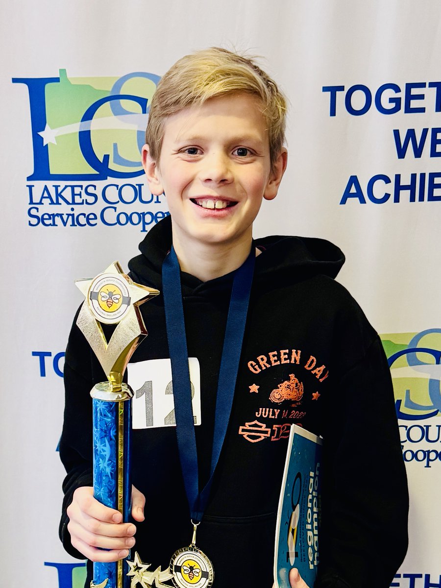 📷Spelling Bee CHAMP!📷
Eli Schlosser, 6th grader, emerged as the champion of the Region IV Spelling Bee.  His performance secured him a spot in the prestigious Scripps National Spelling Bee in Washington, D.C in May.
A huge congratulations and best wishes to Eli!