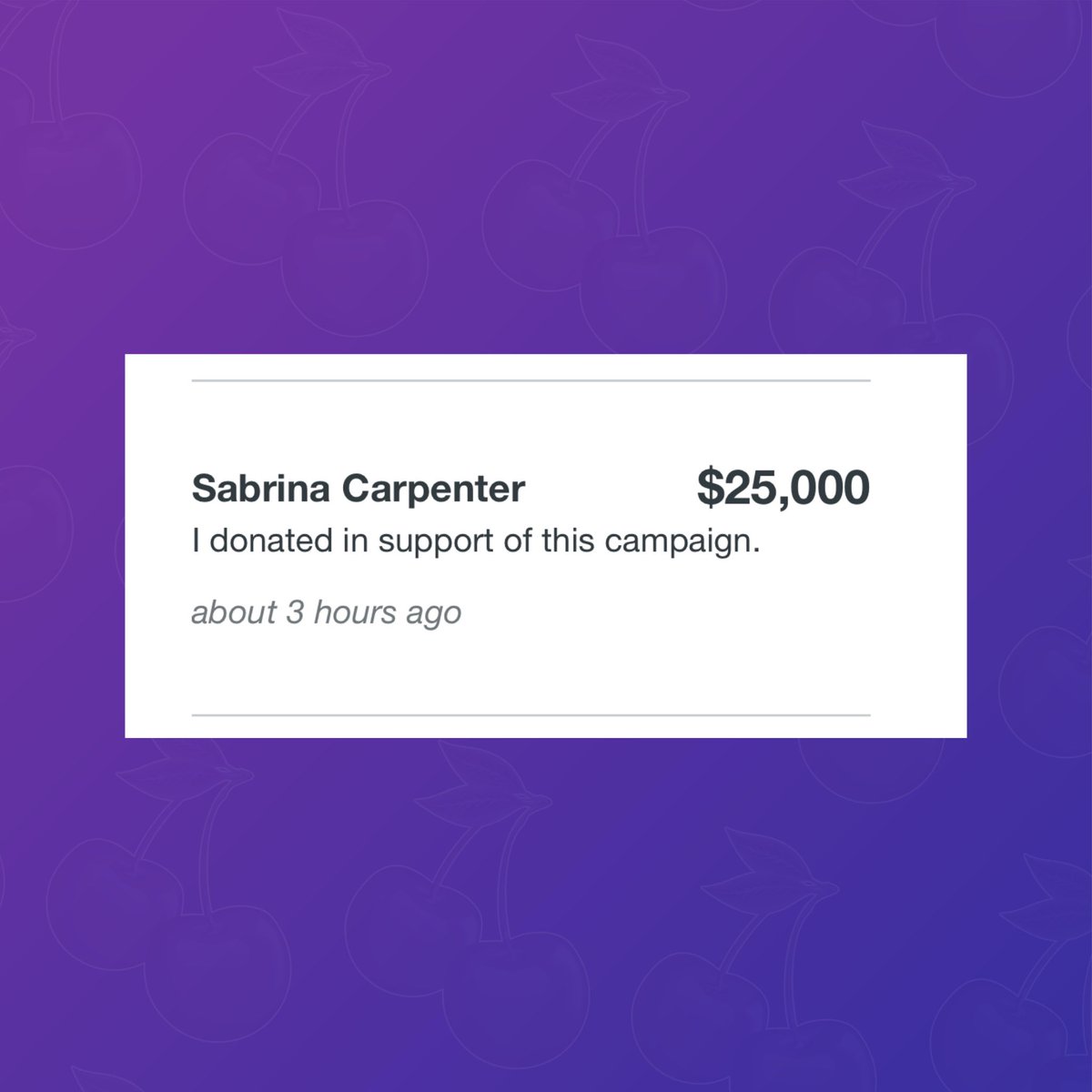 PopBase's tweet photo. Sabrina Carpenter backs Chappell Roan by matching her $25K donation to the โWe Got Youโ campaign to aid struggling artists. https://t.co/EoeEpk6uzb