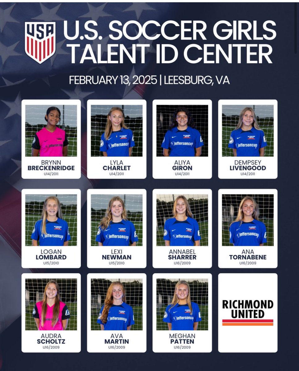 So excited for the opportunity!  <a href="/richmondunited/">Richmond United ECNL Girls</a> <a href="/SRUSA_Official/">SRUSA 🇺🇸</a> <a href="/ImYouthSoccer/">ECNL/GA/Recruiting/College Soccer</a> <a href="/ECNLgirls/">ECNL Girls</a> <a href="/PrepSoccer/">Prep Soccer ⚽️</a> <a href="/TopDrawerSoccer/">TopDrawerSoccer</a> <a href="/richmondunited/">Richmond United ECNL Girls</a>