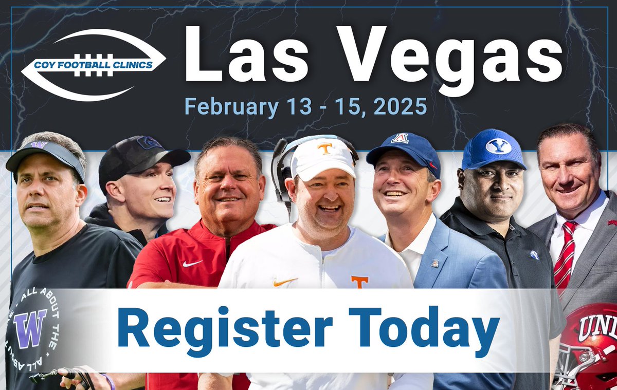 Come and join us tomorrow at the 2025 Las Vegas Coach of the Year football clinic.  Amazing lineup of NFL, college, and high school speakers!