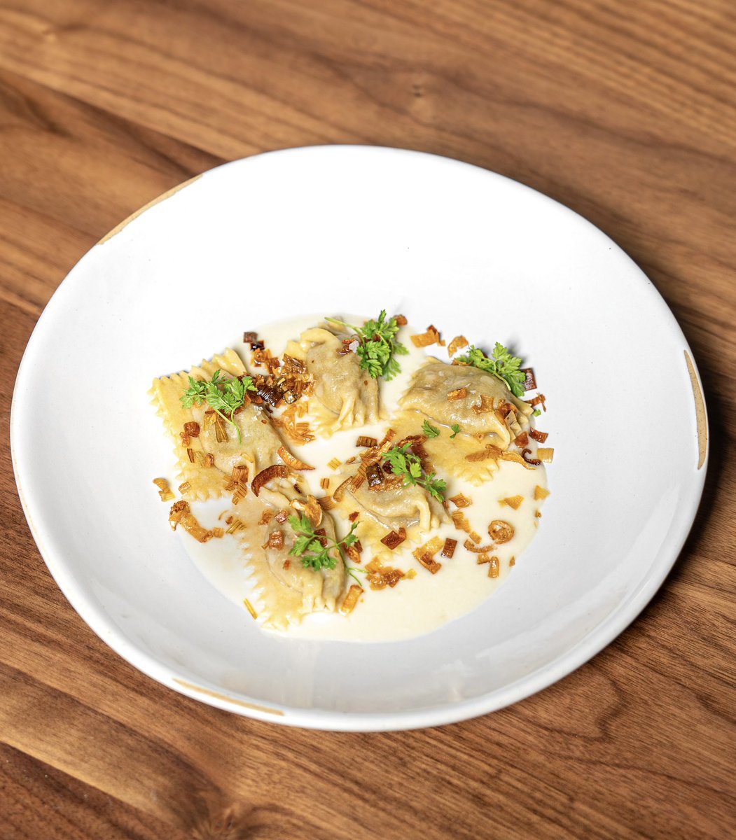 ON THE MENU🍽️ F***** O**** Agnolotti with allium crunch and gruyère 
#CUthere