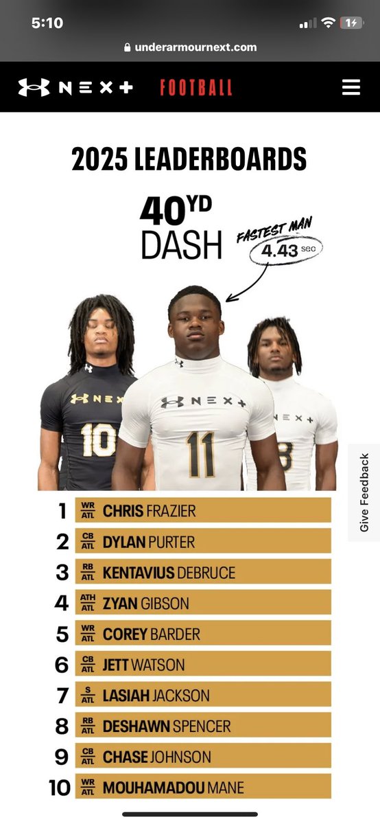 Kentavius “cheetah” DeBruce ✞ 3⭐️ 2026 (@debruce1_) on Twitter photo Blessed to have the 3rd fastest 40 yard dash at the UA camp in Atlanta (4.44) <a href="/RecruitGeorgia/">Recruit Georgia</a> <a href="/CoachTillman_/">Dakota Tillman</a> <a href="/CoachRyanAplin/">Ryan Aplin</a> <a href="/coffee_trojans/">Coffee Trojans FB</a> <a href="/DemetricDWarren/">Demetric D. Warren</a> <a href="/RustyMansell_/">Rusty Mansell</a> <a href="/On3Recruits/">On3 Recruits</a> <a href="/NoahGhosh/">Noah Ghosh</a> <a href="/jeffsentell/">Jeff Sentell</a> <a href="/Coach_BMcClain/">Coach Bob McClain</a> Blessed to have the 3rd fastest 40 yard dash at the UA camp in Atlanta (4.44) <a href="/RecruitGeorgia/">Recruit Georgia</a> <a href="/CoachTillman_/">Dakota Tillman</a> <a href="/CoachRyanAplin/">Ryan Aplin</a> <a href="/coffee_trojans/">Coffee Trojans FB</a> <a href="/DemetricDWarren/">Demetric D. Warren</a> <a href="/RustyMansell_/">Rusty Mansell</a> <a href="/On3Recruits/">On3 Recruits</a> <a href="/NoahGhosh/">Noah Ghosh</a> <a href="/jeffsentell/">Jeff Sentell</a> <a href="/Coach_BMcClain/">Coach Bob McClain</a>