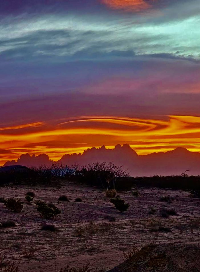 Sunrise this morning over the Organ Mountains