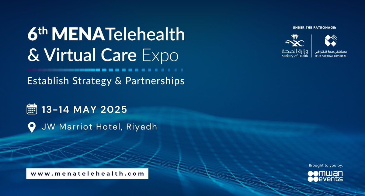 We are proud to announce that our WHO Collaborating Centre is a strategic partner of the 6th MENA Telehealth &amp; Virtual Care Expo, scheduled for May 13th–14th, 2025, at the JW Marriott Hotel in #Riyadh, #SaudiArabia.

For more info: lnkd.in/f84M7xZ