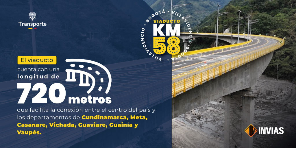UPIT_Col's tweet photo. 🛣️ #km58 🇨🇴 Esta gran infraestructura   conectará la zona central del país con la Región Orinoquía, una de las   mayores despensas agrícolas🌱🌽 y agroindustriales de Colombia.   ¡Un paso más hacia el progreso! #UniendoAlPaís https://t.co/eX9N3bpqo2