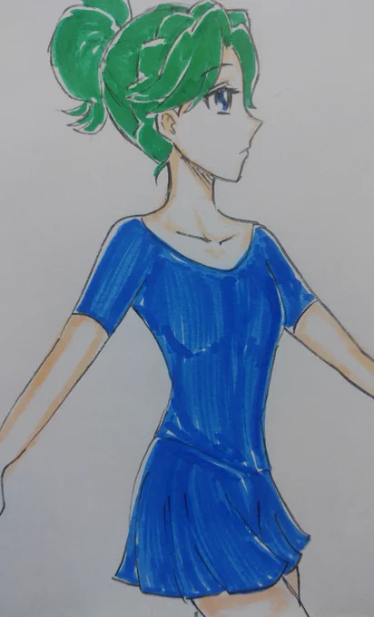 #ゴープリ10周年なので海藤みなみさん3733枚描いてお祝い(125,126,127,128)3日ぶりのリハビリらくがき。ゴープリ2話観てたのでバレエみなみさん。 