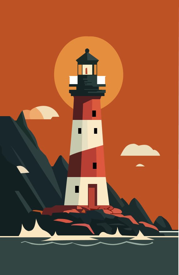 Took <a href="/edogunabel/">Rhenzi</a> advice and started replicating illustrations I really like. It’s safe to say I’m hacking illustration design already. I was a bit skeptical about working on the lighthouse, but the only limit is in the mind. Glad I took a leap of faith.