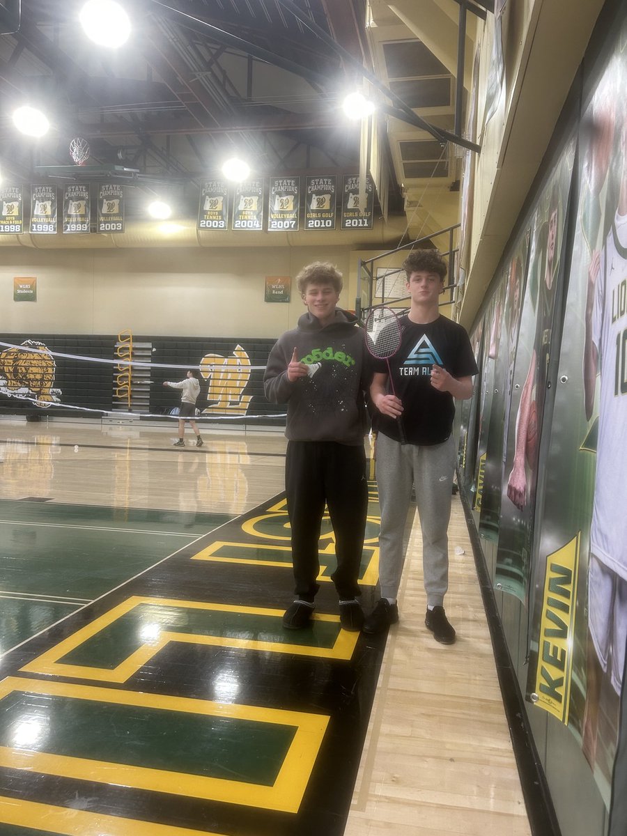 Congrats 8th period doubles badminton champions! Team BTA