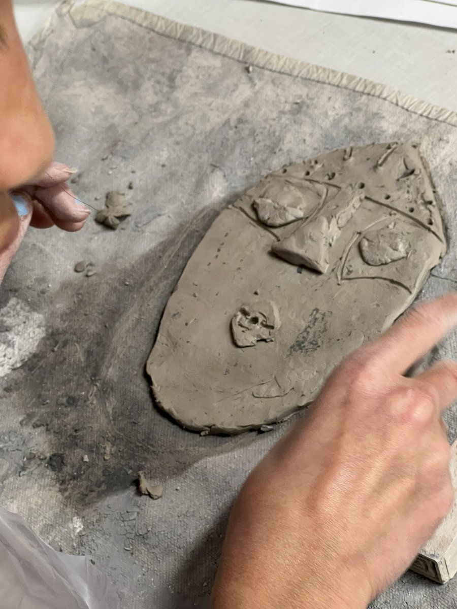 5th grade is working hard at sculpting their African masks this week and next week!