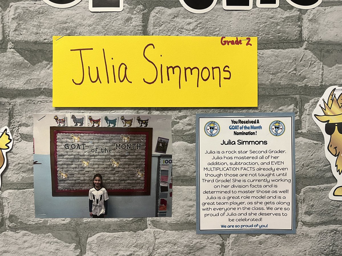 Check out <a href="/OaksSchool3/">Oaks School #3</a> newest GOAT of the month for Second Grade!! So proud of this superstar!!! 🐐🩵 ⚓️ <a href="/OHS_Castleton/">OHS Castleton</a>