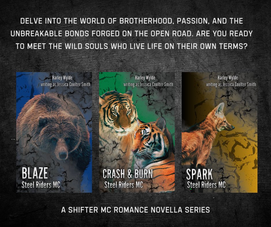 Once upon a time, I wrote my first MC romance series -- and they were shifters! Check out the men of the Steel Riders MC, originally released in 2014. 
BLAZE: books2read.com/BlazeSteelRide…
CRASH &amp; BURN (MFM): books2read.com/u/4E0Kwg
SPARK: books2read.com/u/470O9q

#shifters #mcromance
