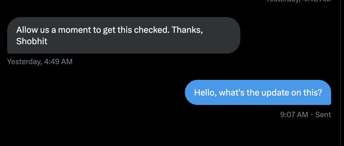 mylittlecorner's tweet photo. @Airtel_Presence This is your DM. I've allowed enough moments for you to check &amp; come back. @Airtel_Presence https://t.co/ZwZP2BqF3f