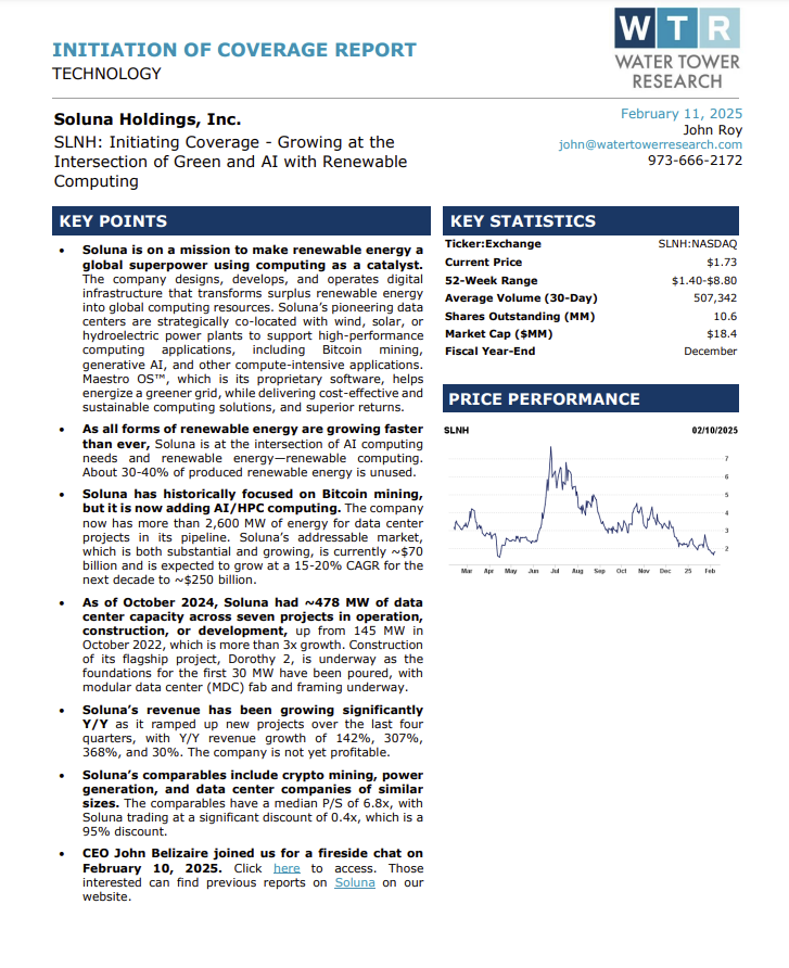 $SLNH is hands down the most undervalued data center stock with AI tech integration. The future of Renewable Computing is here 💪 Project Dorothy 2 is officially under construction!  This next phase will enhance their flagship site’s capacity to power sustainable,