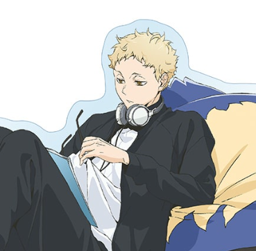 shotosizuku's tweet photo. official hq art where tsukki has his glasses off really moves me oh i love it actually https://t.co/p8IxgvlPY5