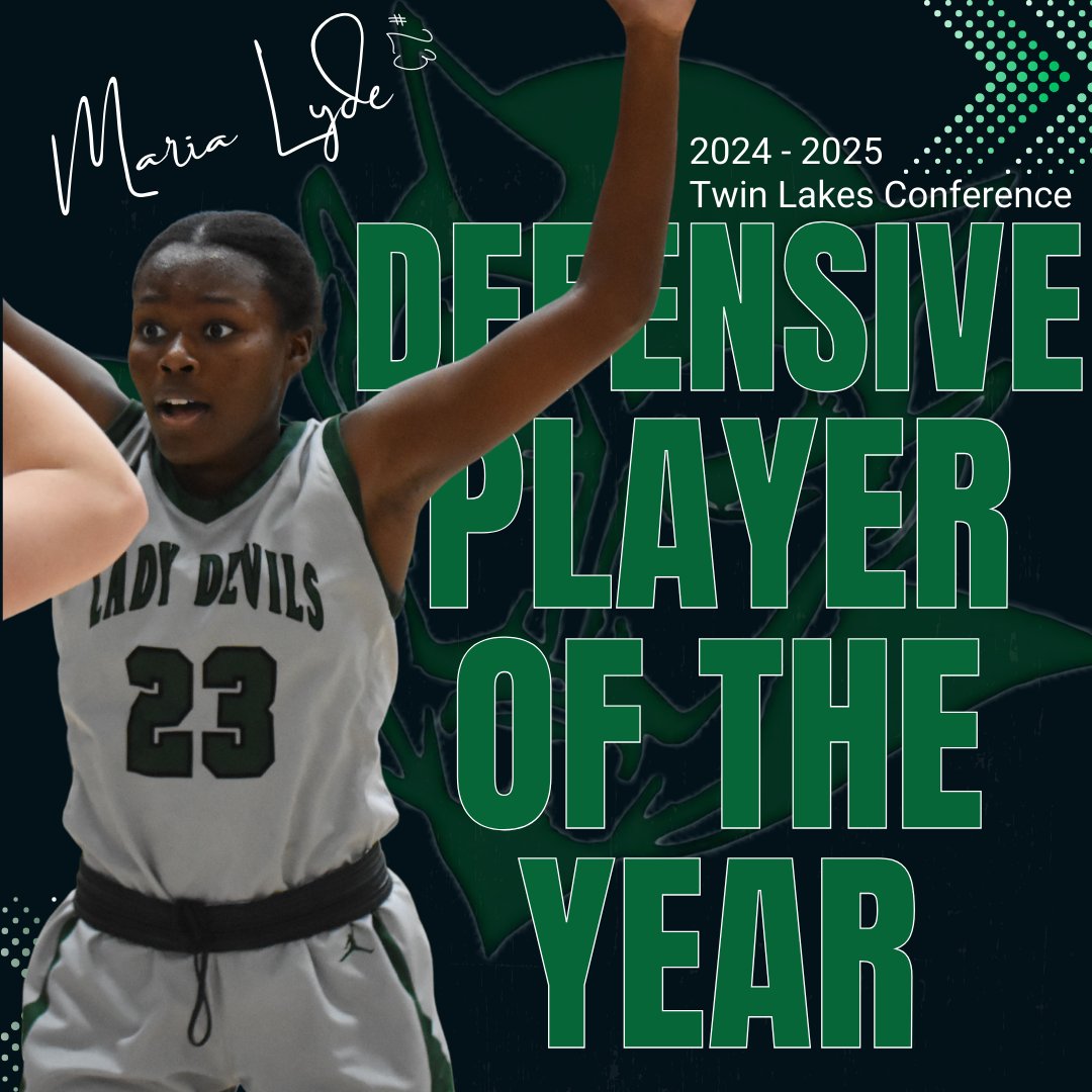GHSLadyDevilsBB's tweet image. Congratulation to @Lyde__Maria on being chosen for the Twin Lakes Conference 2024-2025 Defensive Player of the Year!

Bright future ahead for our youngster!

#DefyTheOdds