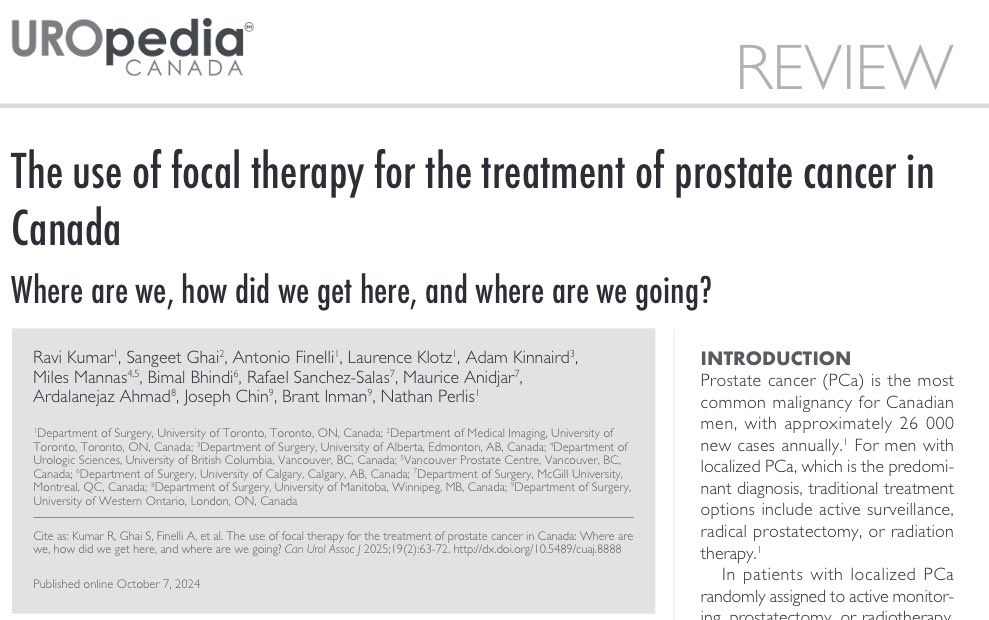 Ravi Kumar (@kumarrm11) on Twitter photo Wondering about prostate cancer focal therapy? Don’t miss our recent review on the current state of affairs in Canada in this month’s CUAJ! <a href="/Nptdot/">Nathan Perlis</a> Wondering about prostate cancer focal therapy? Don’t miss our recent review on the current state of affairs in Canada in this month’s CUAJ! <a href="/Nptdot/">Nathan Perlis</a>