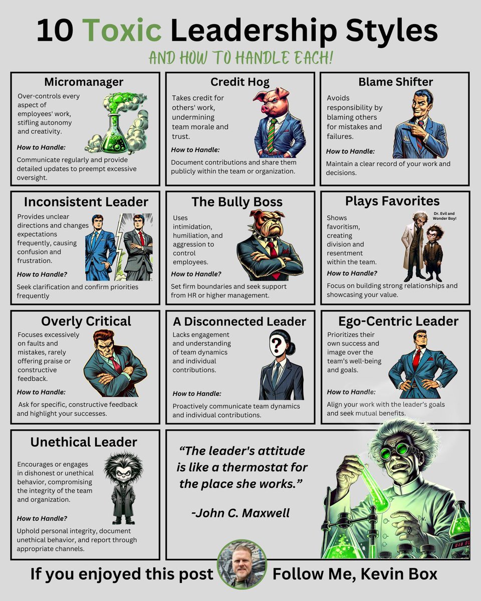 AlwaysKeepL's tweet photo. 10 Toxic Leadership Styles https://t.co/kPORJZL80E