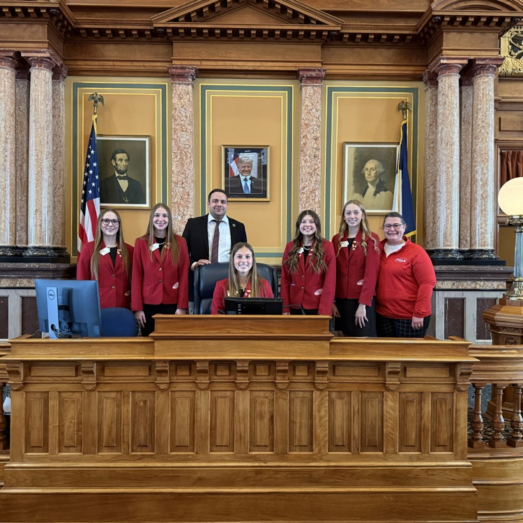 HintonCSD's tweet photo. Today, Iowa FCCLA President Addison Kovarna represented Hinton and FCCLA. She spent the day advocating at the Capitol, meeting with Rep. Travis Sitzmann and Director Snow from the Department of Education. #watchuslead https://t.co/VRwcftXERY