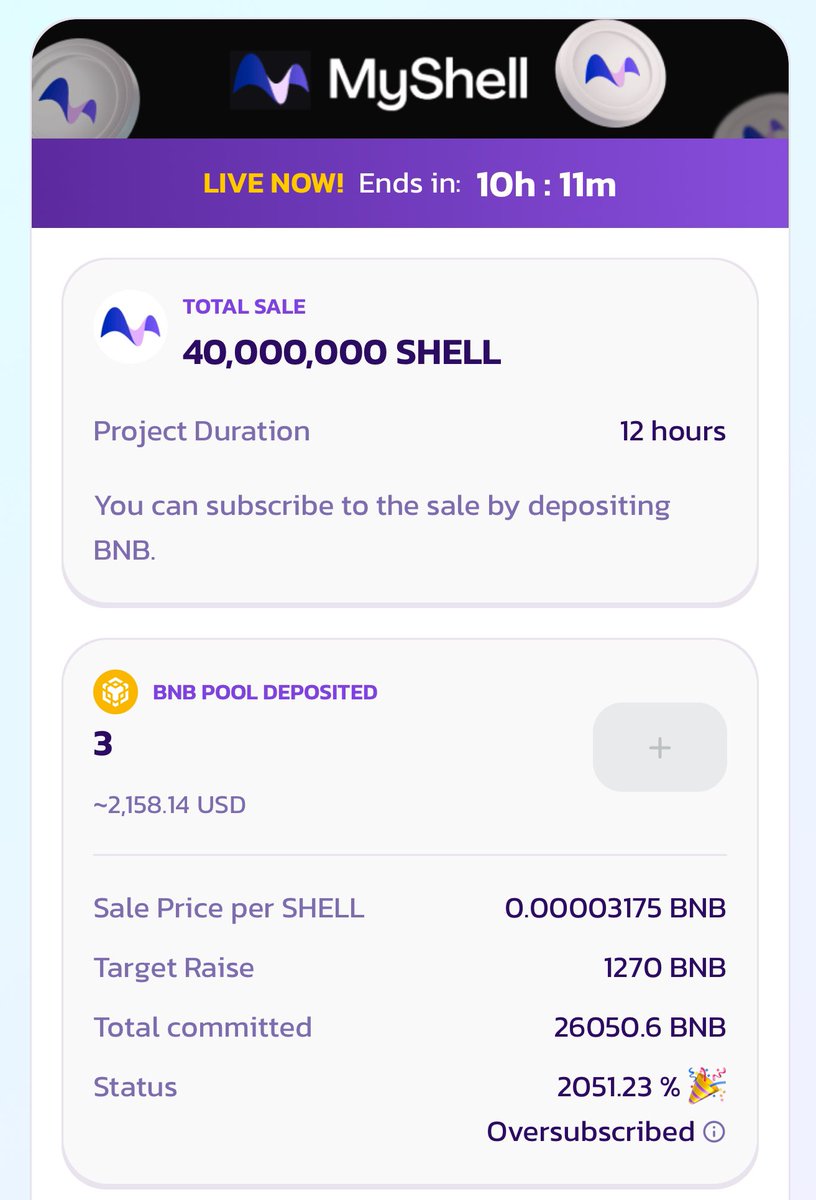 今天看到<a href="/BinanceWallet/">Binance Wallet</a> 要打新 <a href="/myshell_ai/">MyShell.AI</a> 。我認為這是必賺的局。

MyShell 是一個去中心化的 AI 消費者平台，致力於連結消費者、AI 代理開發者及開源研究者，打造一個開放、公平的創作生態。在 MyShell，任何人都可以輕鬆創建、分享並從自己的 AI 代理中獲得收益，未來將發展成一個共享的 AI