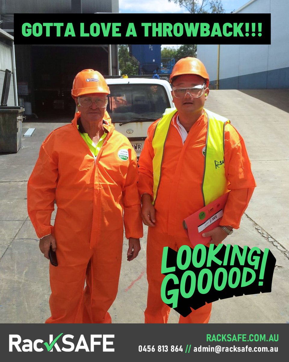 RackSafeAudits's tweet photo. Not sure if this pic is #RackSAFE or #Devo, but one thing’s for sure, we always ‘crack that whip’ on safety!  And we'll always follow all OH&amp;S requirements, even if it means looking like a 1980s sci-fi extra. Need a pallet racking audit? Call 0456 813 864 &amp; we’ll ‘suit up’! 👷‍♂️ https://t.co/sUW59FLUr5