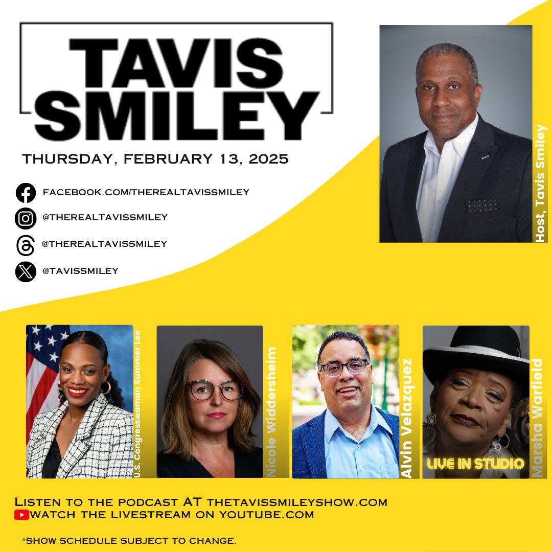 tavissmiley's tweet photo. #kbla1580 #unapologeticallyprogressive #tavissmileyshow #realtavissmileyshow #summerlee #nicolewiddersheim #alvinvelazquez #marshawarfield #icehouse #altadena #firevictims #humanrightswatch #sudancivilwar #gazapolicy #chuckschumer #2026midterms https://t.co/zAvxPSEslw