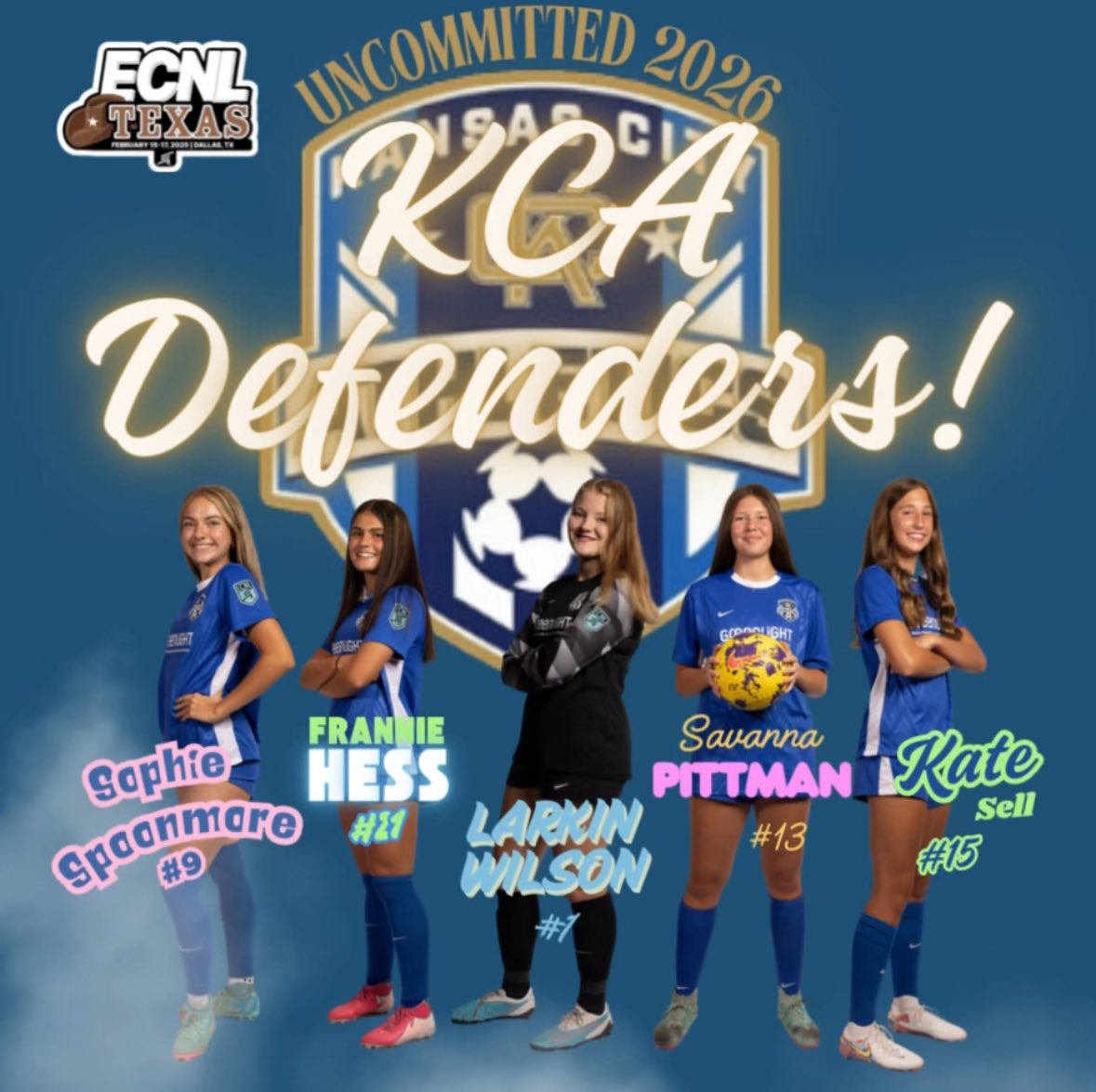 🤠⭐️Check out our talented uncommitted 2026s at #ecnltx! #letsgokca
⭐️2/15 SAT 3:20pm Field #14
⭐️2/16 SUN 9:50am Field #14
⭐️2/17 MON 8:00am Field #11