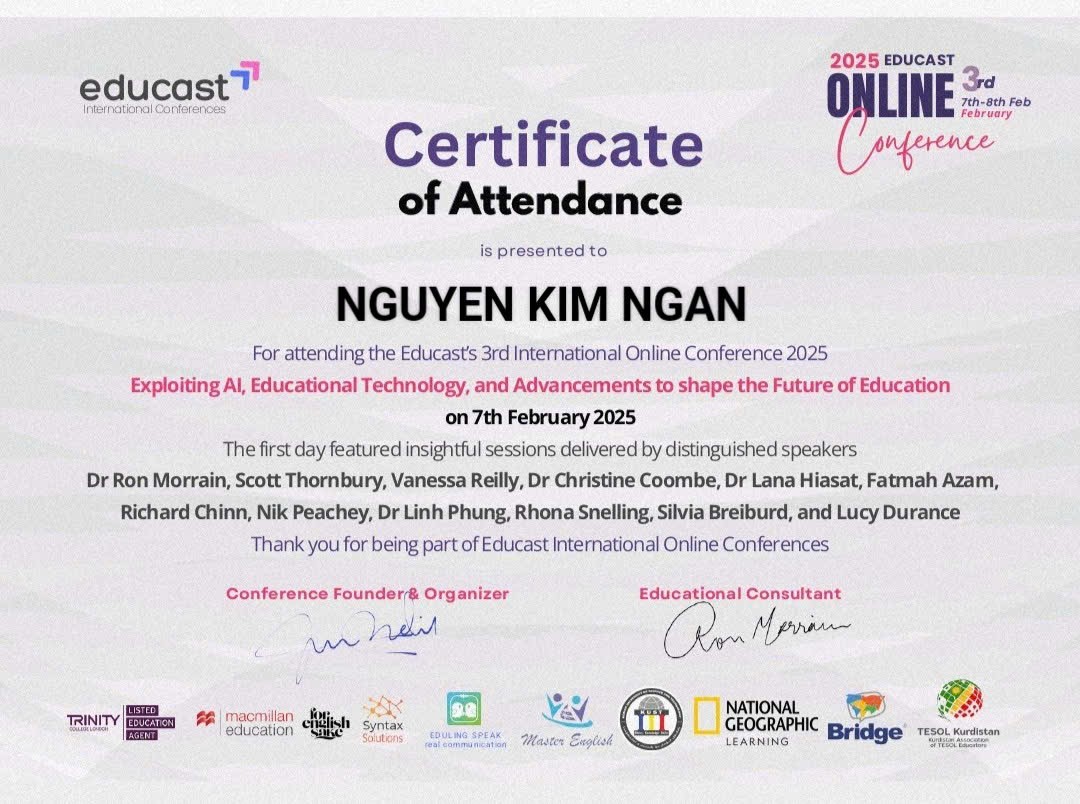 iamnkimngan3883's tweet photo. Inspired by #EducastConference2025! 🤩 Learned so much about AI &amp; the future of education. Excited to apply these insights to my work! #edtech #AIinEducation https://t.co/yST7z3Daqc
