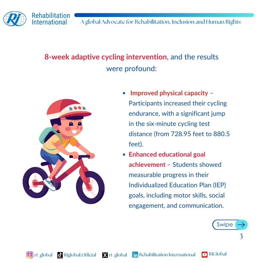 ri_global's tweet image. Cycling is advancing special education goals
#disability #school #childrenwithdisability #inclusion #inclusiveeducation #education #onclusiveschool #rehabilitation #cycling #children