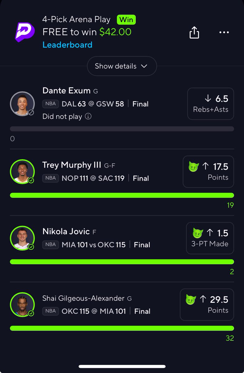 iflipbricks2win's tweet photo. @KeysTheKid You know I don’t do parlays. But they gave me a freeby. So I took 2 of the pics from DC but I took shai for 29.5 and one of my other picks didn’t play. Should have been a $100 dollar win for free😒Fucking Exum https://t.co/PibfqNF5J3