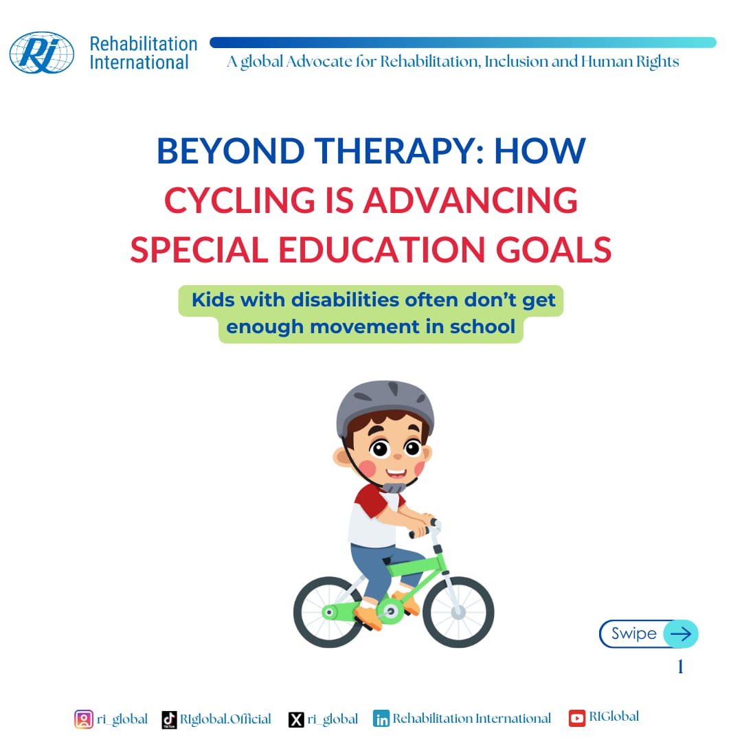 ri_global's tweet image. Cycling is advancing special education goals
#disability #school #childrenwithdisability #inclusion #inclusiveeducation #education #onclusiveschool #rehabilitation #cycling #children