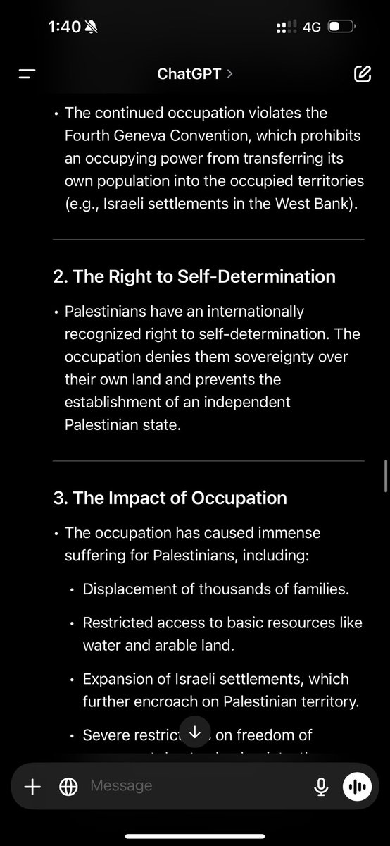 A_Taha07's tweet photo. A Thread on chatgpt’s opinion on the Palestine-israel conflict 
TL;DR read the conclusion pages https://t.co/2t3i28USke