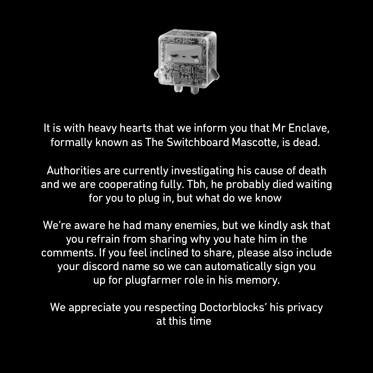 switchboardxyz's tweet photo. an important message from Switchboard https://t.co/VWVlECNsPM