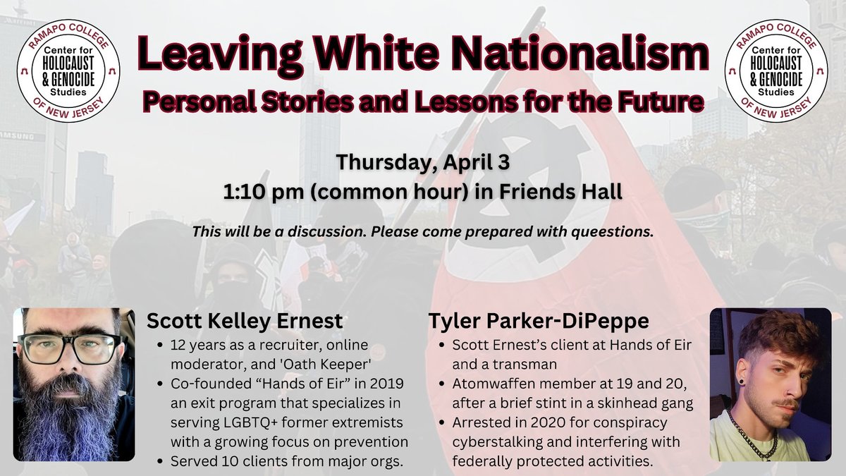 April 3rd at Ramapo College of New Jersey... <a href="/greatbadtimes/">Tyler</a> and I will be giving a couple of talks. There will be one on-campus and one off-campus.. likely at a pub.