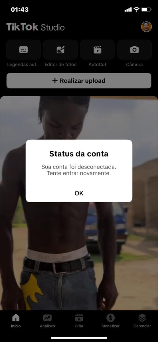victorbotelho's tweet photo. E consequentemente o app do #TIKTOKSTUDIO também deslogou... https://t.co/m484zwFDsQ