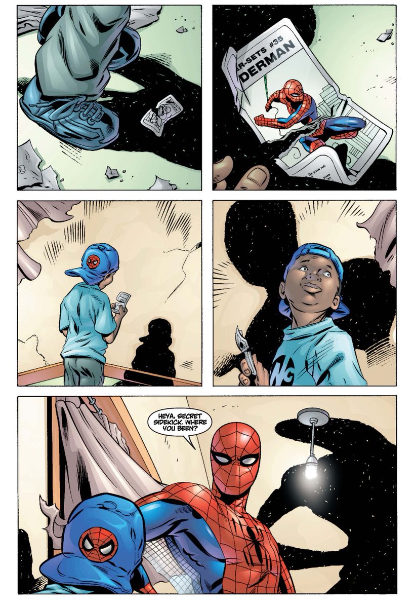 Sorazure15's tweet image. What a fucking issue man.

It can be anyone behind the mask. 

The importance of Spider-Man even when he isn’t there.