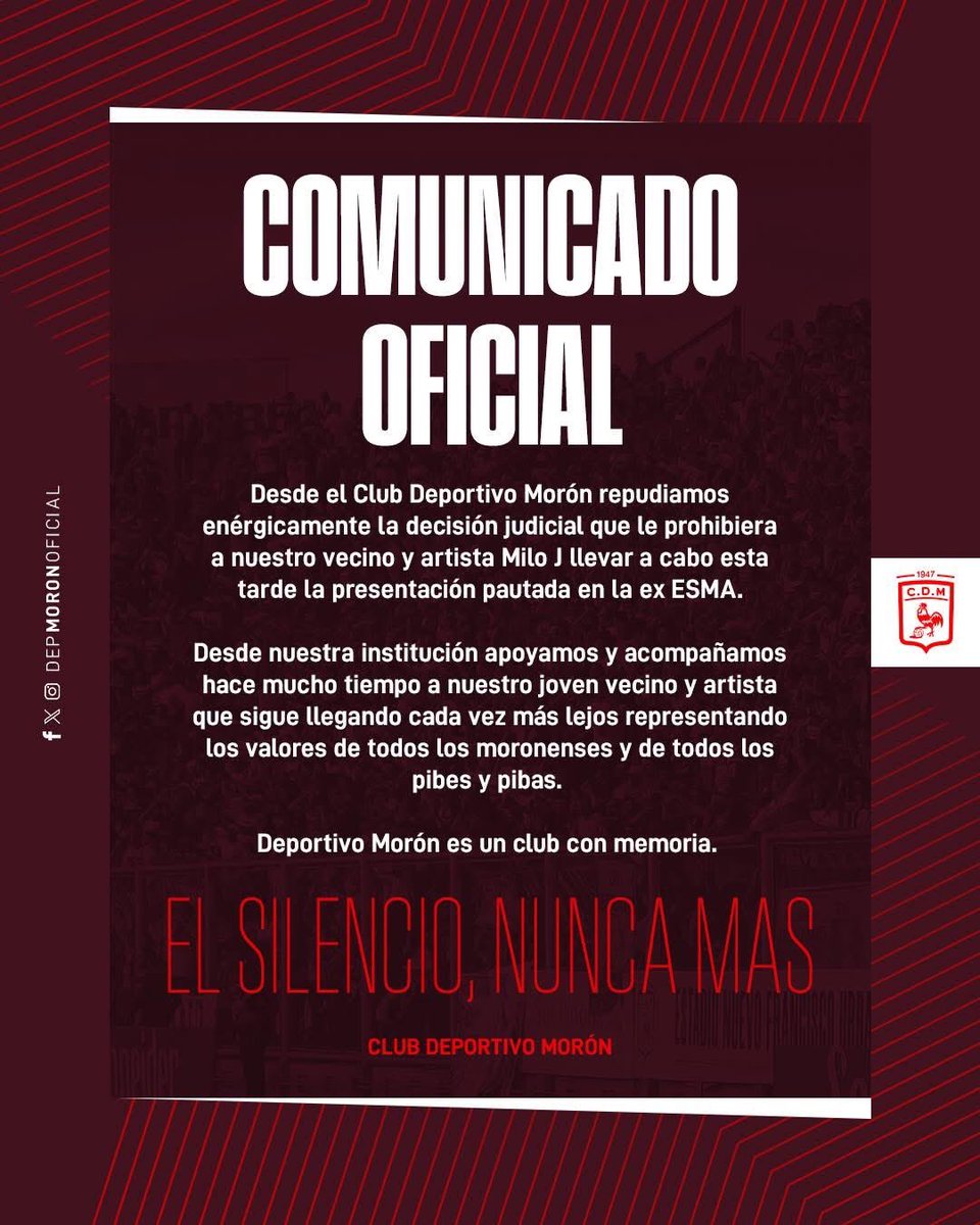 mirkogalarzaa's tweet photo. Aguante Morón, viva la libertad de expresión.
La concha bien de tu madre, enano milico. https://t.co/9kZaoWoZ4q