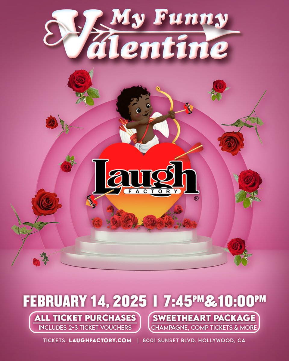 ❤️Love is in the air… and so is laughter! Celebrate Valentine’s Day with a night of comedy that’s sweeter than chocolate and way more fun than a dinner date. 

Get your tickets now!
🎟Tix for 7:45PM: tixr.com/pr/xpost/129802
🎟Tix for 10PM: tixr.com/pr/xpost/129803

#laughfactory
