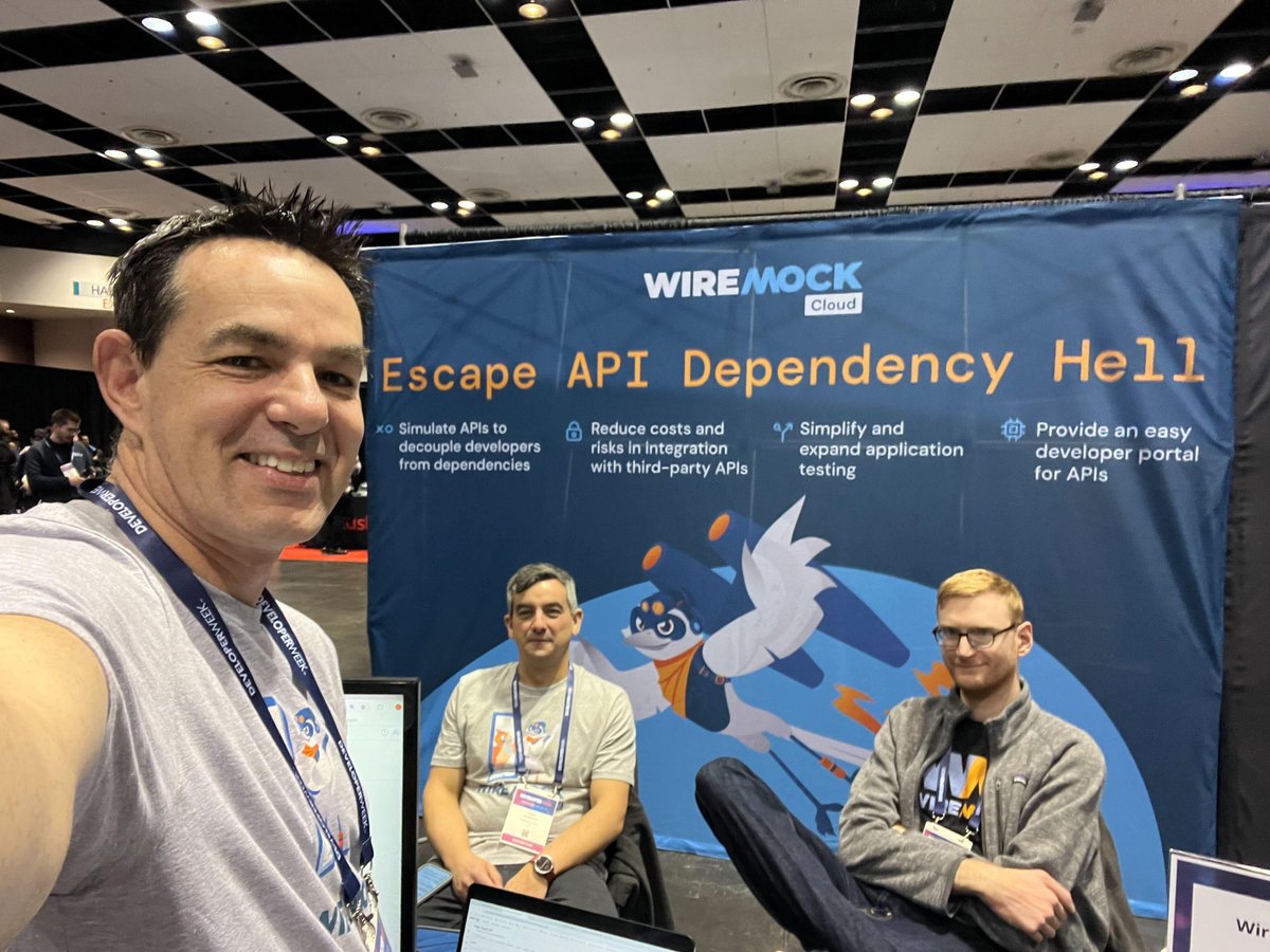 Tomorrow is the last day of the Developer Week Conference (in-person), but it's not too late to contact us for a free pass (also valid for the virtual event)! If you are already planning on attending... stop by, say hi to the team and learn more about WireMock Cloud.