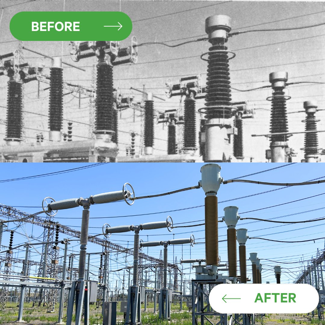 🔙 Throwback Thursday! As our network grows to meet energy needs, we continue to innovate and adapt our substation equipment.⚡️

👀Our modern gas insulated circuit breakers need less maintenance and switch off network faults within 50ms, ensuring system security and reliability.